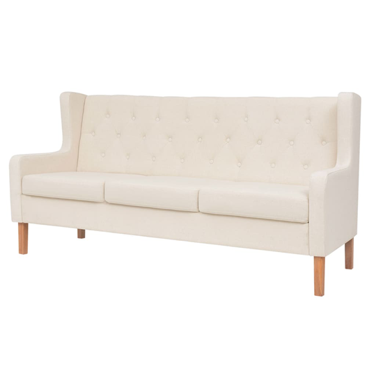 vidaXL 3-personers sofa stof cremehvid