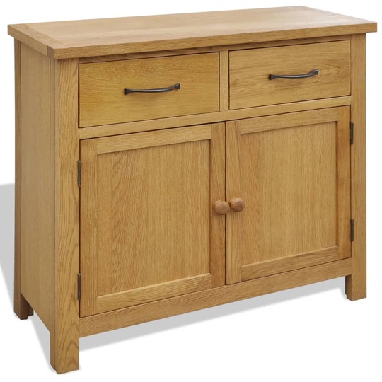 vidaXL skænk 90x33,5x83 cm massivt egetræ