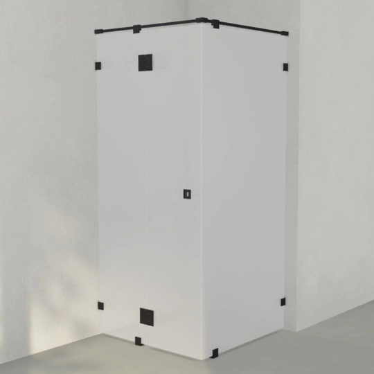 INR Iconic Nordic Rooms Dusjhjørne ARC 15 Måltilpasset Svart Matt / Opal Frostet Glass