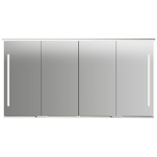 Linn Bad Sogn Speilskap med Integrert Belysning og Stikk Hvit Matt / 160cm