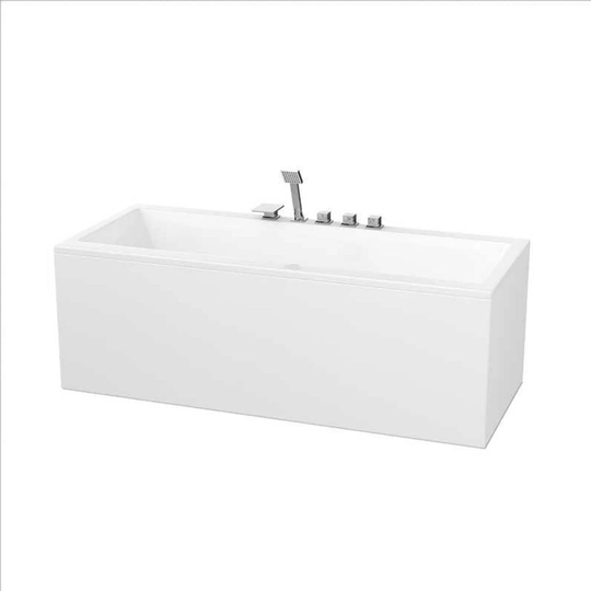 Vikingbad Kvadrat Duo Badekar 180-180 Hvit / 180cm Uten Panel