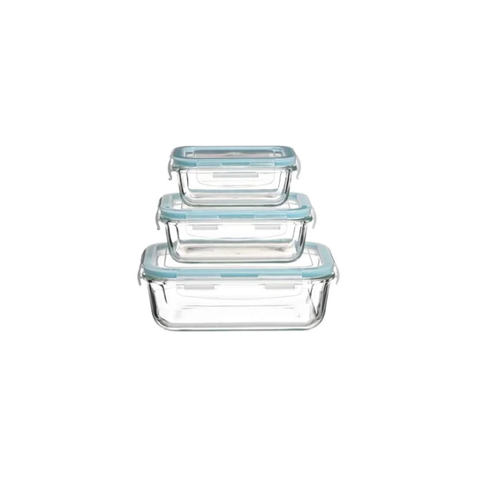 3x Madkasser i glas - Ovnsikker