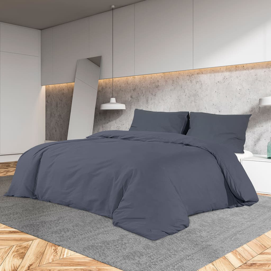 vidaXL sengetøj 225x220 cm let mikrofiberstof antracitgrå