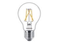 Philips LED Classic - LED-filament-lyspære - form: A60 - E27 - 7.5 W (tilsvarende 60 W) - klasse F - varm hvid/flammelys - 2200/2500/2700 K - gennemsigtig