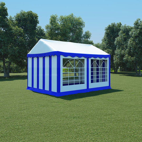 vidaXL havetelt PVC 3 x 4 m blå og hvid