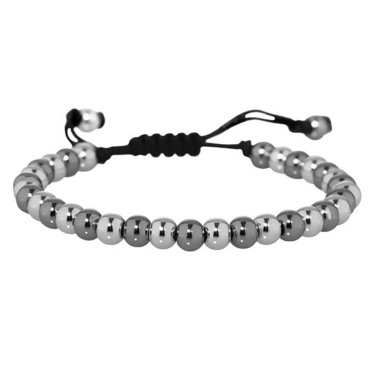 Armbånd, Små Perler - Sølv - Lys / Mørk
