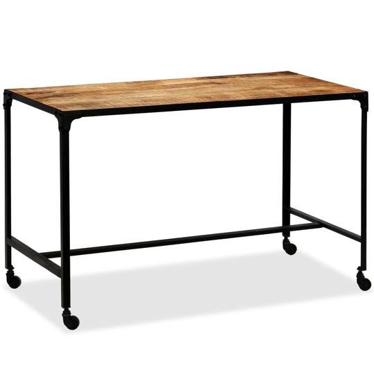 vidaXL spisebord i massivt mangotræ og stål 120 x 60 x 76 cm