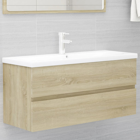 vidaXL vaskeskab 100x38,5x45 cm spånplade sonoma-eg