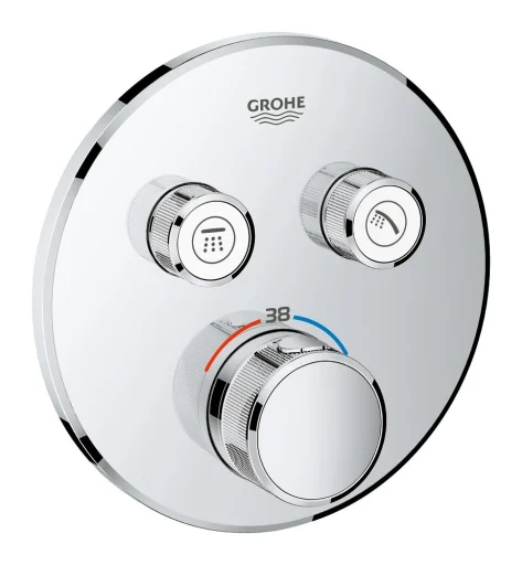 Grohe Grohtherm SmartControl Innebyggetbatteri m/Termostat, 2 uttak, Krom
