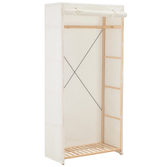 vidaXL klædeskab 79 x 40 x 170 cm stof hvid