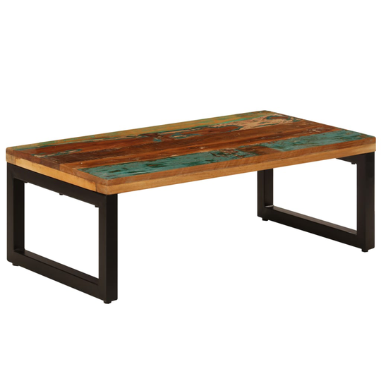 vidaXL sofabord 100x50x35 cm massivt genbrugstræ og stål