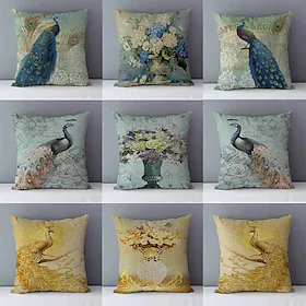vintage peacock dobbel sideputetrekk 1 stk mykt putetrekk putetrekk til sofa soverom stue overlegen kvalitet maskinvaskbar
