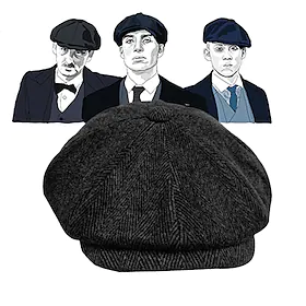 Den store Gatsby Gangster Retro / vintage De livlige 20-årene 1920-tallet Baret Hatt Herre Alle Kostume hatt Årgang Cosplay Fest Festival Hatt Nytt År / Peaky