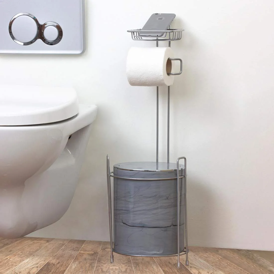 Toiletrulleholder med skraldespand
