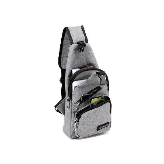 Skuldertaske med USB-opladningsport