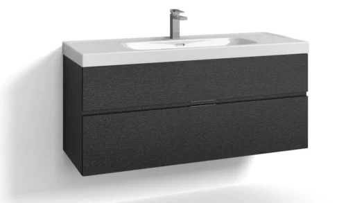 Svedbergs Forma servantskap m/2 skuffer & integrert grep, 120x45cm, sort eik