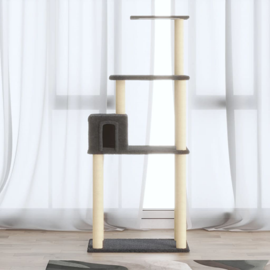 vidaXL kradsetræ med sisalkradsestolper 147 cm mørkegrå