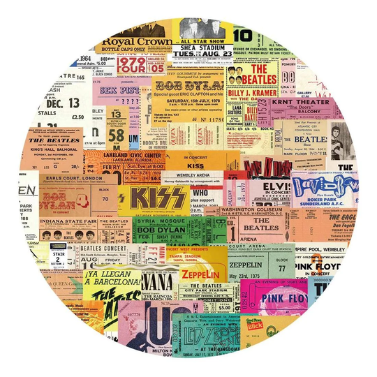50x Stickers - Retrokoncertbilletter