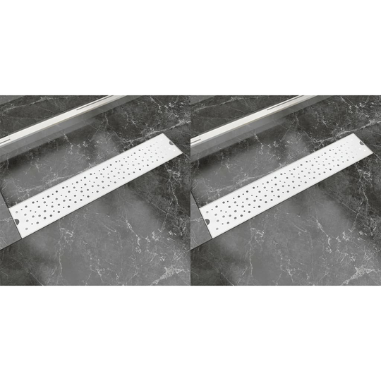 vidaXL lineære bruseafløb 2 stk. Bubble 630 x 140 mm rustfrit stål