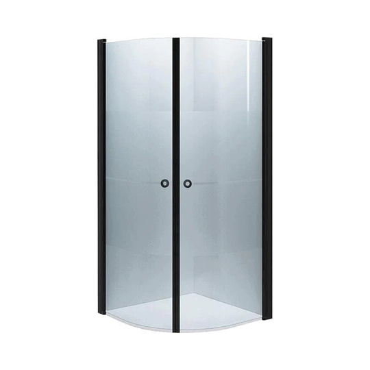 INR Iconic Nordic Rooms Dusjhjørne Linc Niagara Original, Frostet/stripe Glass Svart Matt / 80x80cm Stripe