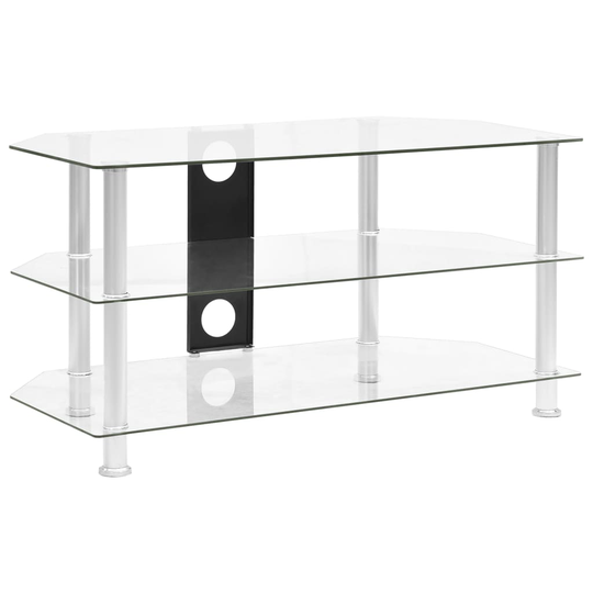 vidaXL tv-skab 96x46x50 cm hærdet glas transparent