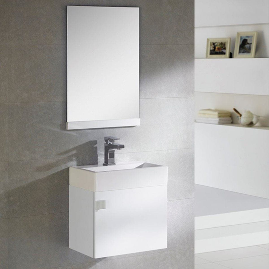 Bathco Paris Møbelpakke - Servantskap, Servant og Speil Hvit Matt / 45cm