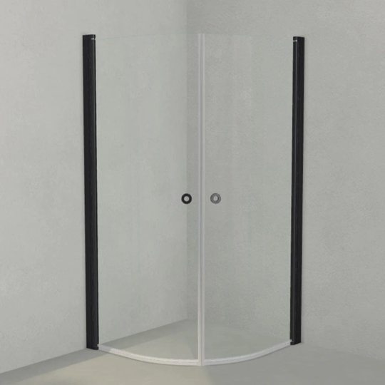 INR Iconic Nordic Rooms Dusjhjørne Linc Niagara Lav Modell H180cm - 90x90cm Svart Matt / Klart Glass