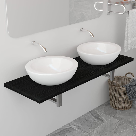 vidaXL badeværelsesmøbel 120 x 40 x 16,3 cm sort