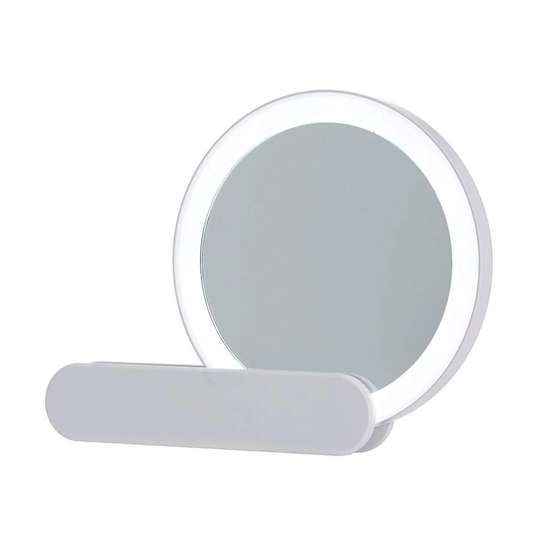 Rundt spejl med LED lys - USB opladning