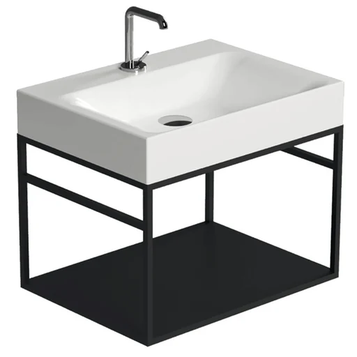Lavabo Cento 60 veggmodul i stål og matt sort
