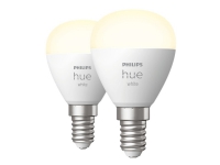 Philips Hue White - LED-lyspære - form: P45 - E14 - 5.7 W (tilsvarende 40 W) - klasse G - varmt hvidt lys - 2700 K (pakke med 2)