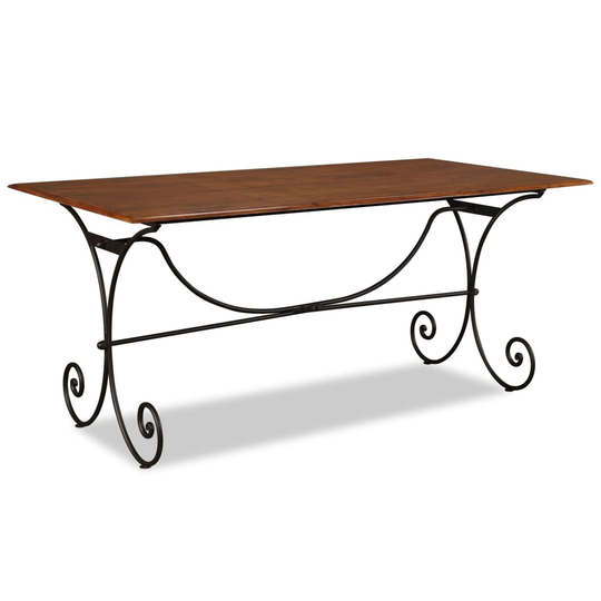 vidaXL spisebord i massivt træ med sheesham-finish 180 x 90 x 76 cm