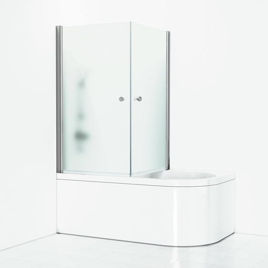 Svedbergs Skoga Dusjhjørne for Badekar Krom / Frostet Glass