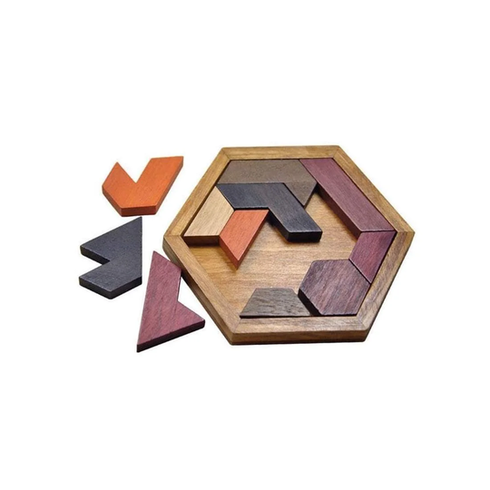 Geometrisk puslespil af træ