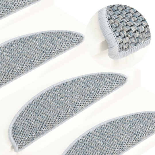 vidaXL selvklæbende trappemåtter 15 stk. 56x20 cm sisal-look blå