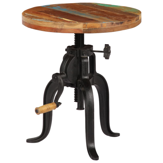 vidaXL sidebord 45x(45-62) cm massivt genbrugstræ og støbejern