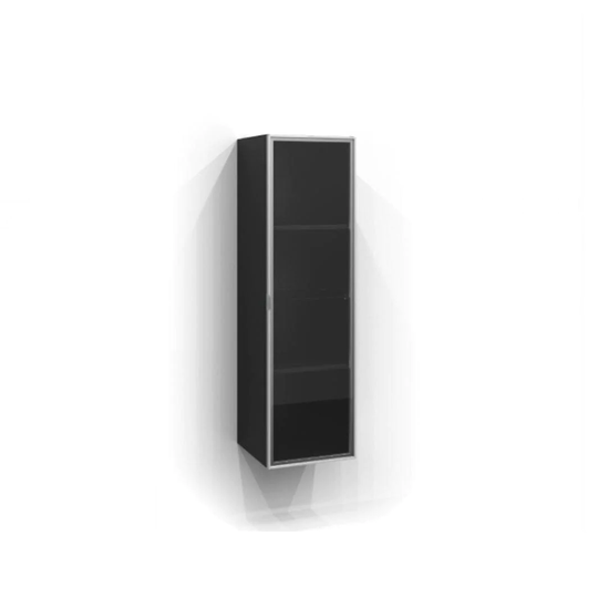 Svedbergs Høyskap Vitrine Dør med Glass 120cm / 35cm Svart + Klart