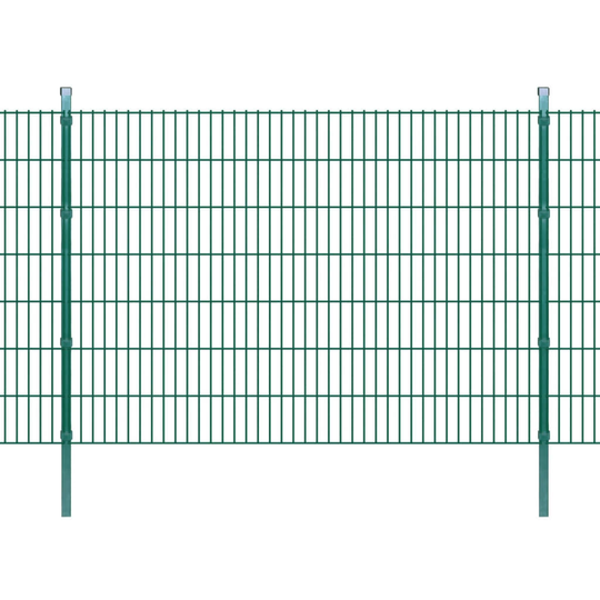 vidaXL 2D paneler og pæle til havehegn, 2.008x1.430 mm, 36 m, grønne