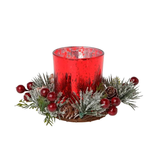 Juledekoration, Lysestage - Rød