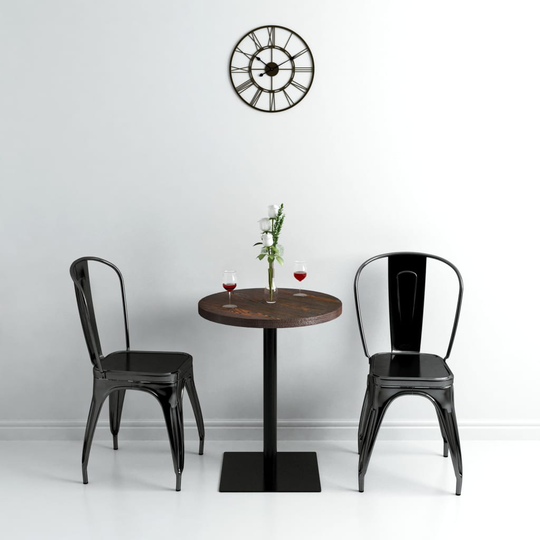 vidaXL bistrobord MDF og stål rund 60 x 75 cm mørk aske