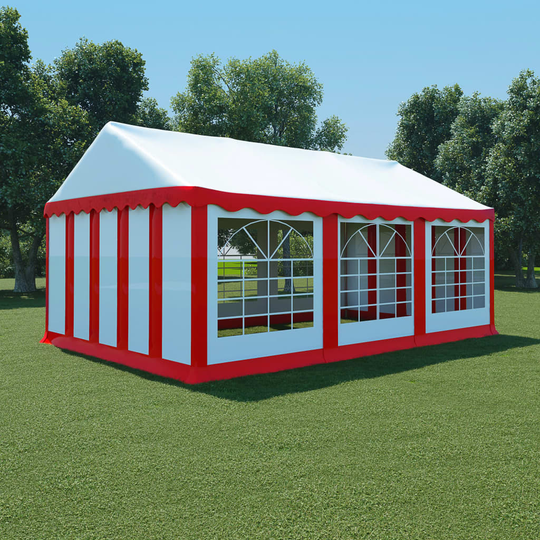 vidaXL havetelt PVC 4 x 6 m rød og hvid
