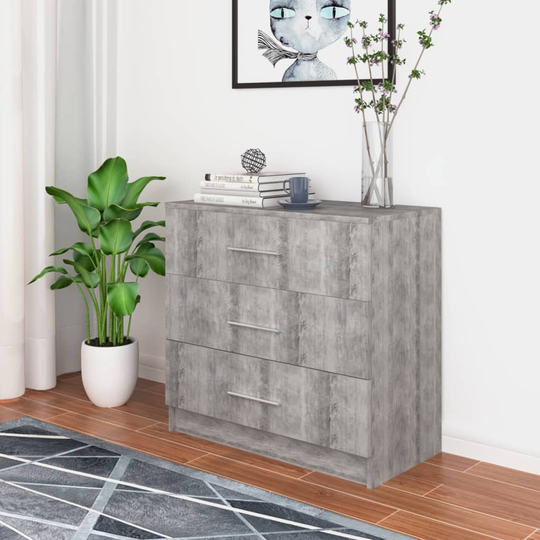 vidaXL kommode 71x35x68 cm spånplader betongrå