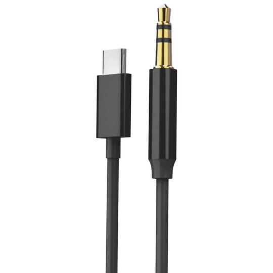 AUX-kabel, USB-C til 3.5 mm - 1 m - Sort