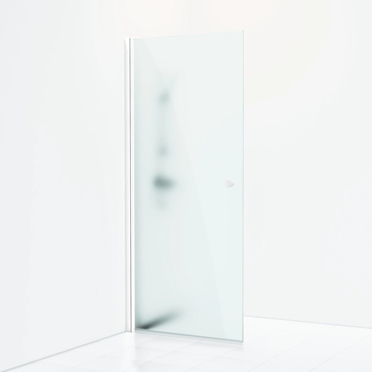 Svedbergs Skoga Dusjnisje Rett Enkel Hvit Matt / 90cm Frostet Glass