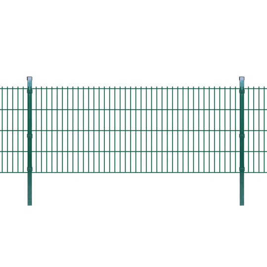 vidaXL 2D paneler og pæle til havehegn, 2008x830 mm, 16 m, Grøn