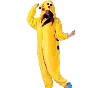 Voksne Kigurumi-pysjamas Pika Pika Dyremønster Dyr Onesie-pysjamas Polyester Mikrofiber Cosplay Til Damer og Herrer Halloween Pysjamas med dyremotiv Tegnefilm