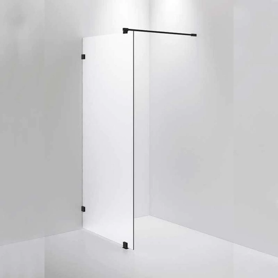 INR Iconic Nordic Rooms Dusjvegg ARC 20 Måltilpasset Svart Matt / Opal Frostet Glass