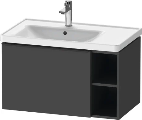 Duravit D-Neo servantskap, hylle til høyre, 78,4x45,2 cm, matt grafitt