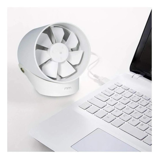 USB-Ventilator til Skrivebordet - Hvid