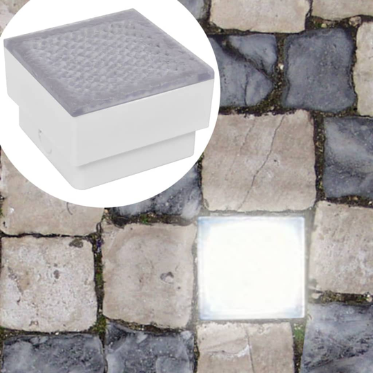 vidaXL nedgravede LED-lamper, 12 stk., 100x100x68 mm